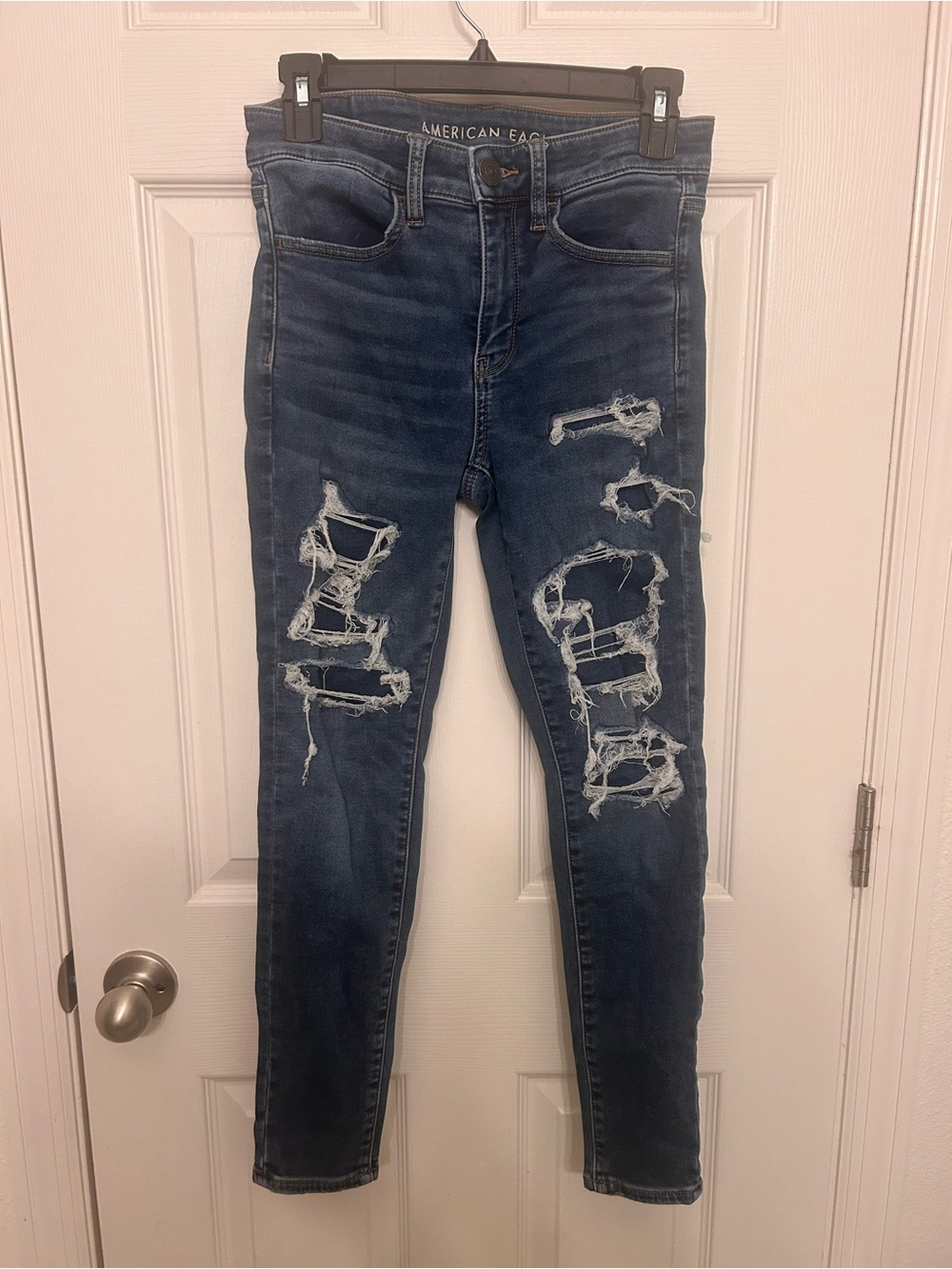 American Eagle Ne(x)t Level Stretch Distressed Hi Rise Jegging Size 4 Short